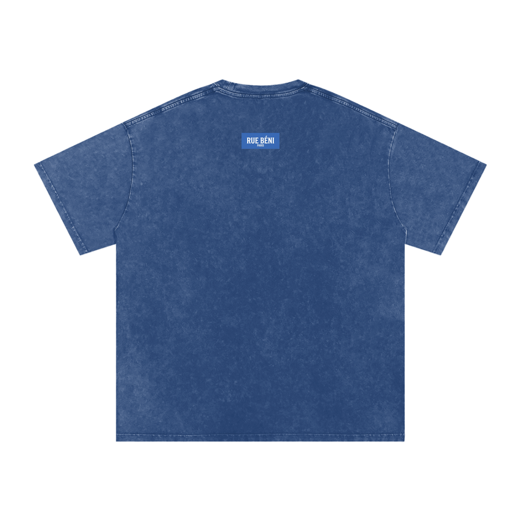 T-shirt ample délavé Signature Cobalt — 250 GSM