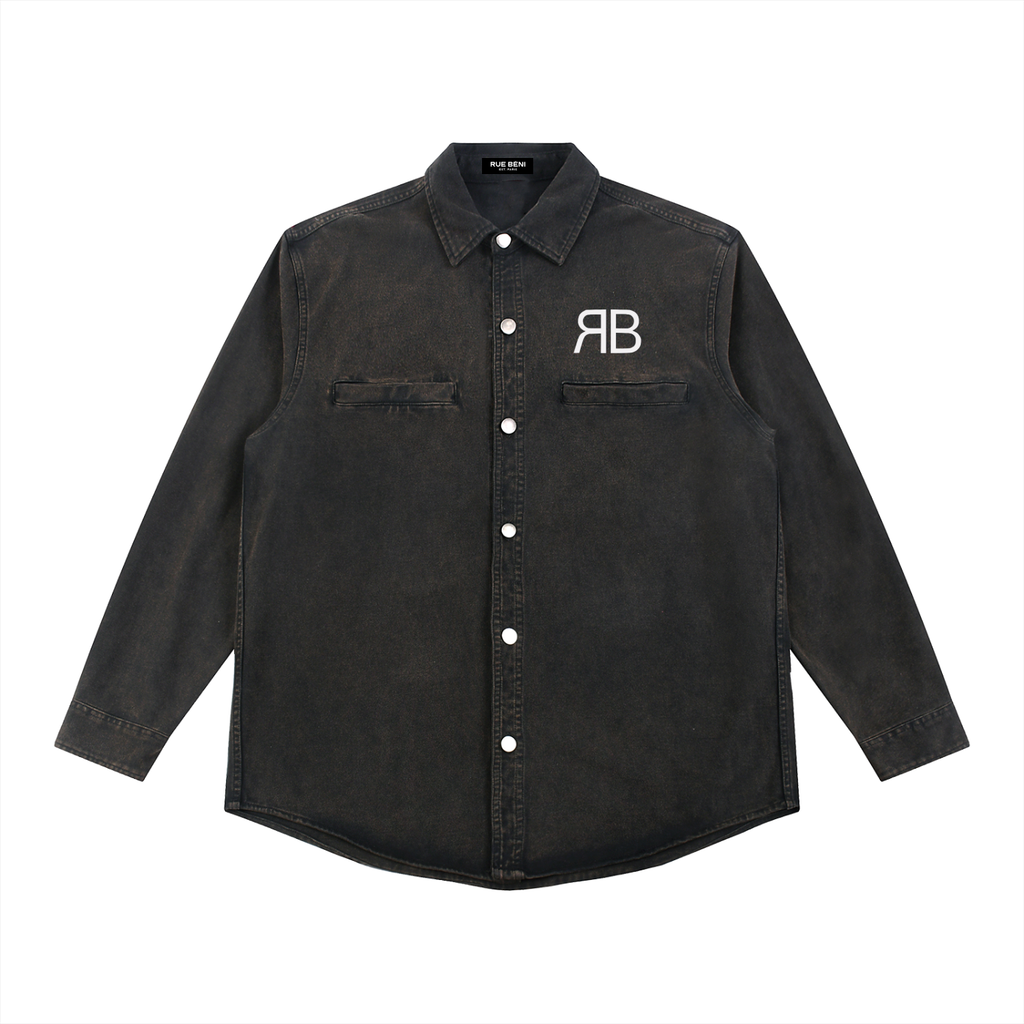 Veste Denim Lavée — Noir