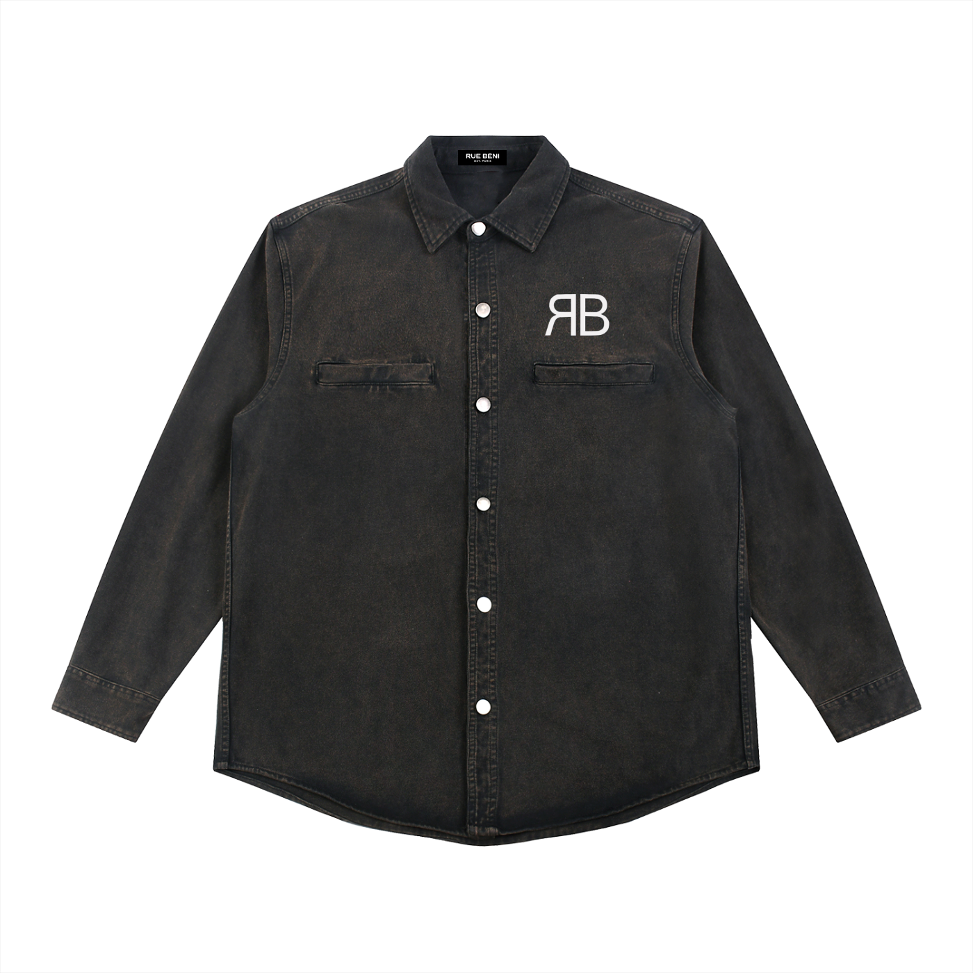 Veste Denim Lavée — Noir