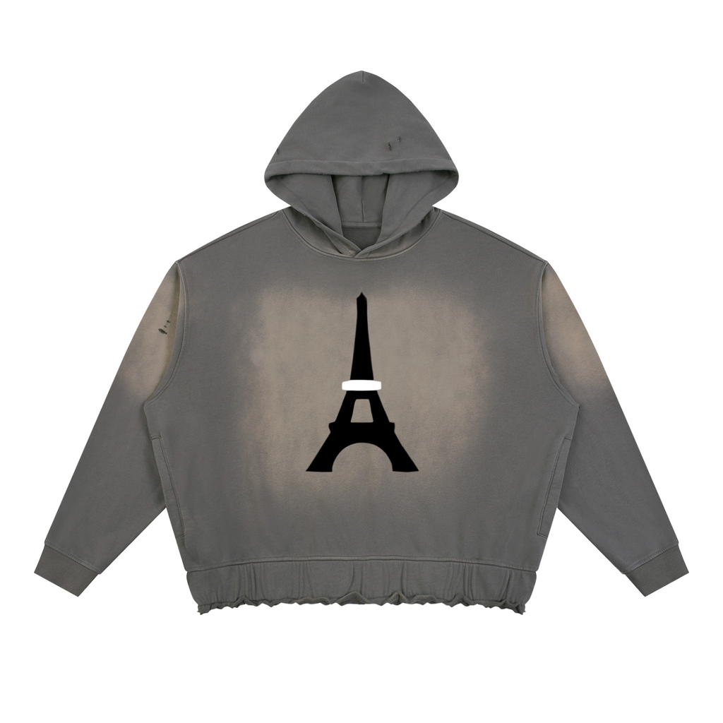 Sweat à capuche délavé Fleur Béni — 370 GSM