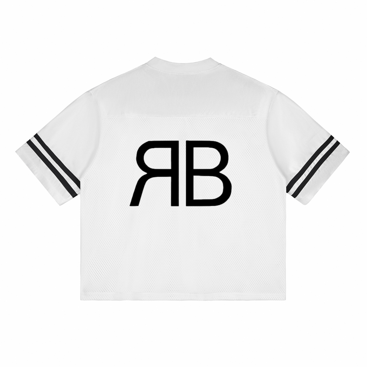 Tee Mesh Tapé RUE BÉNI — Blanc / V-Neck