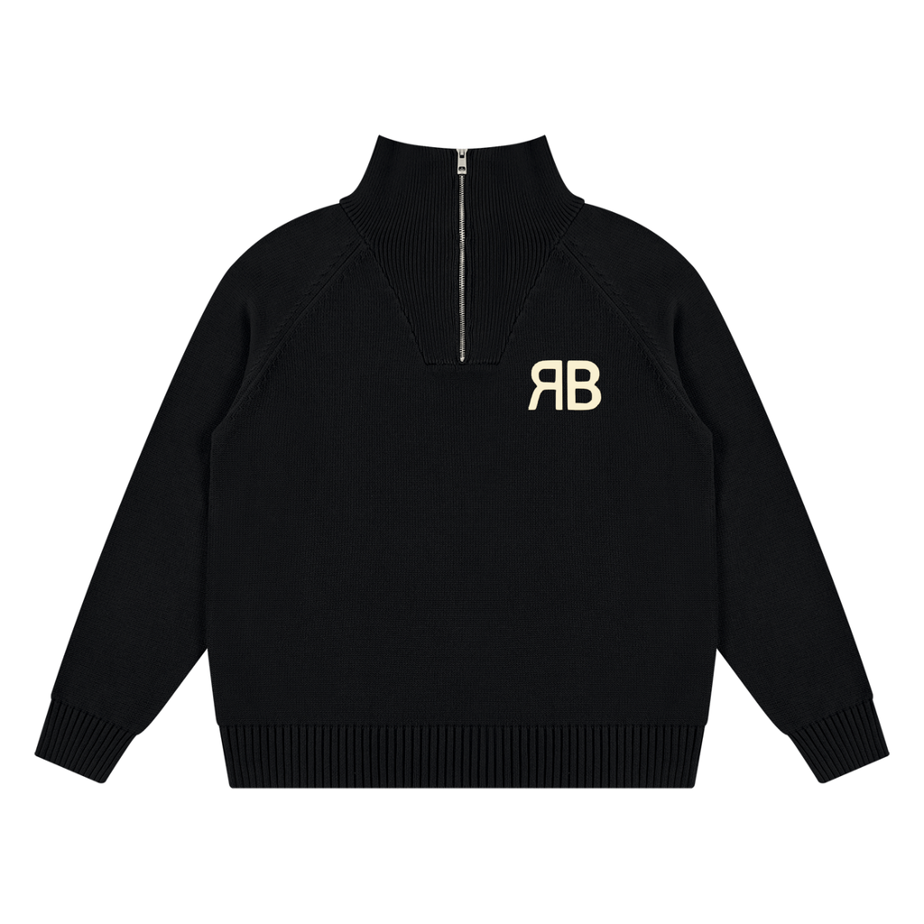 Sweat à col montant zippé Signature RB — 750 GSM