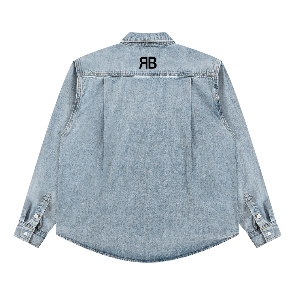 Chemise en denim délavé Signature RB — 320 GSM