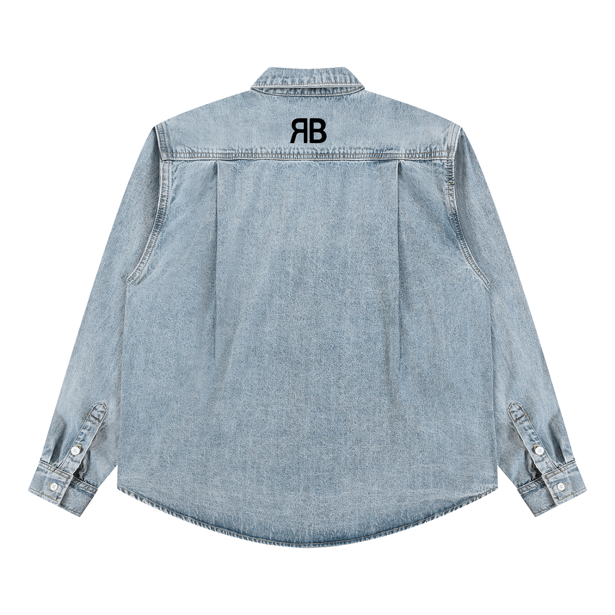 Chemise en denim délavé Signature RB — 320 GSM