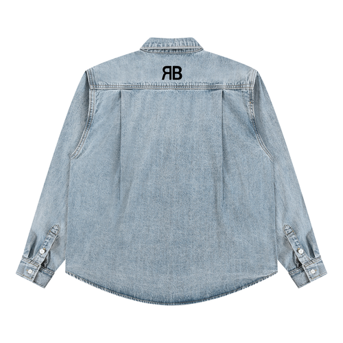 Chemise en denim délavé Signature RB — 320 GSM