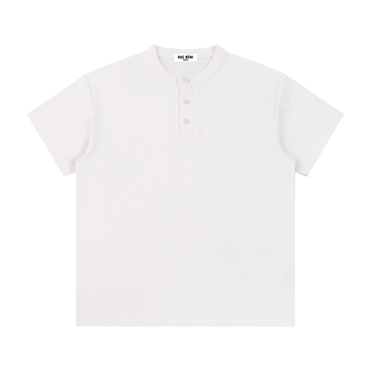 T-shirt ample à col tunisien — 280 GSM