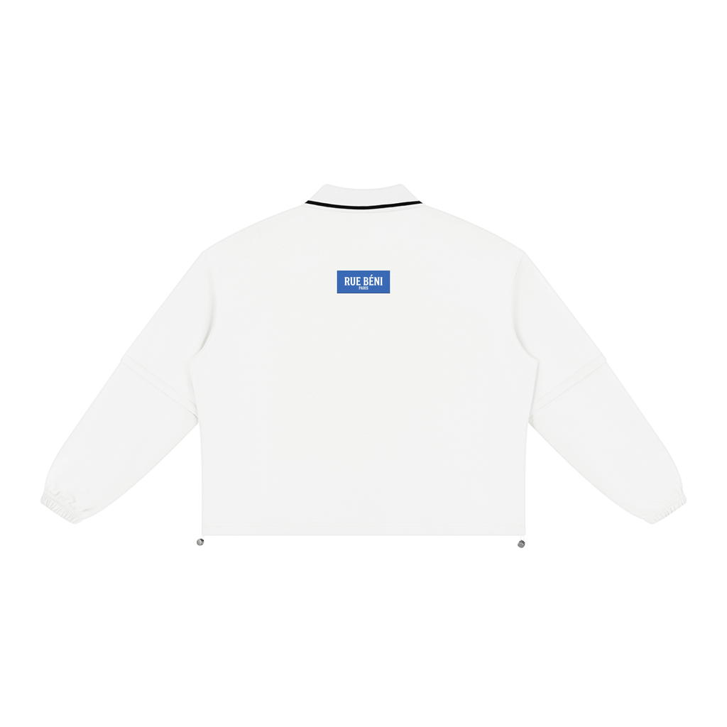 Sweat ample à col amovible Signature RB Noir — 380 GSM