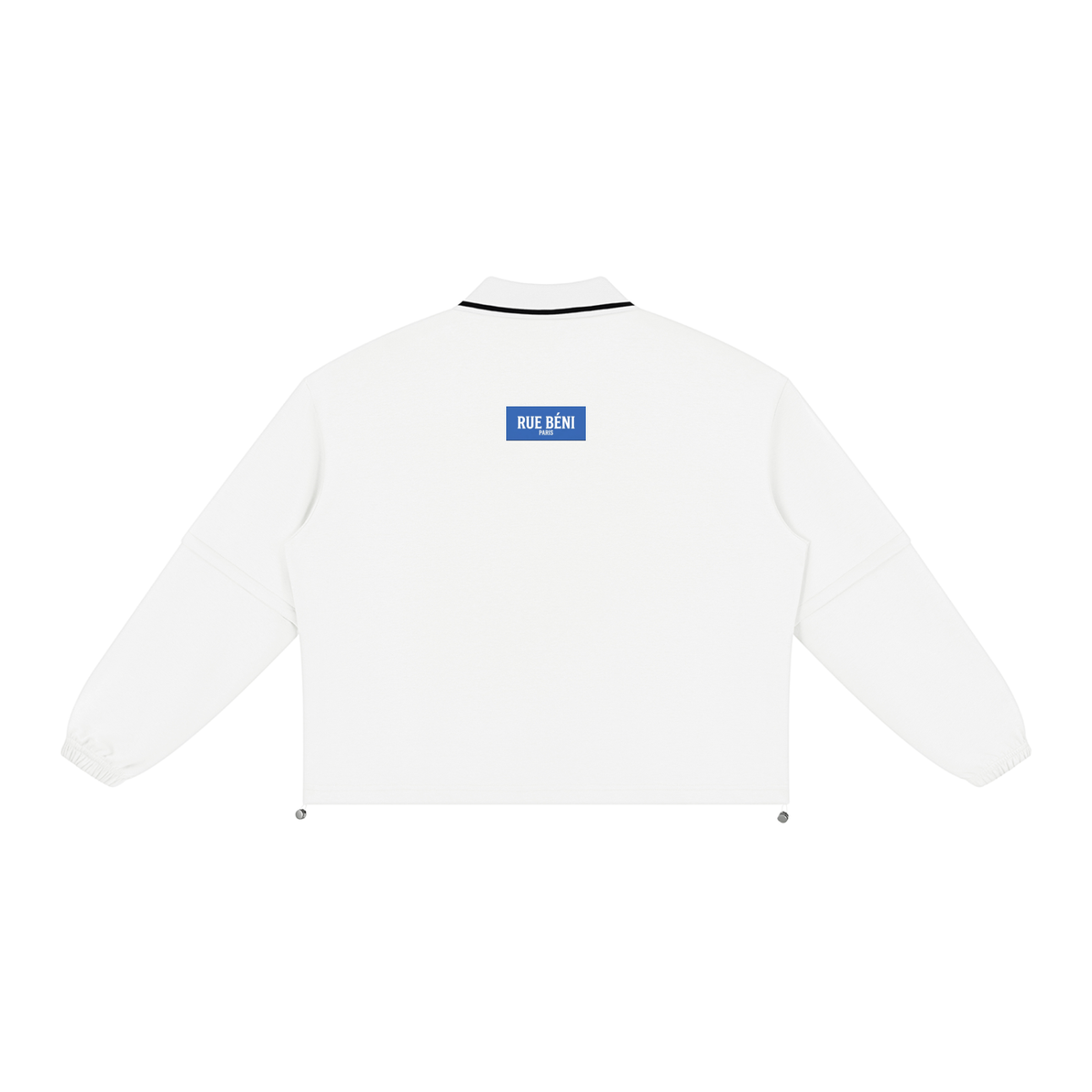 Sweat ample à col amovible Signature RB Noir — 380 GSM