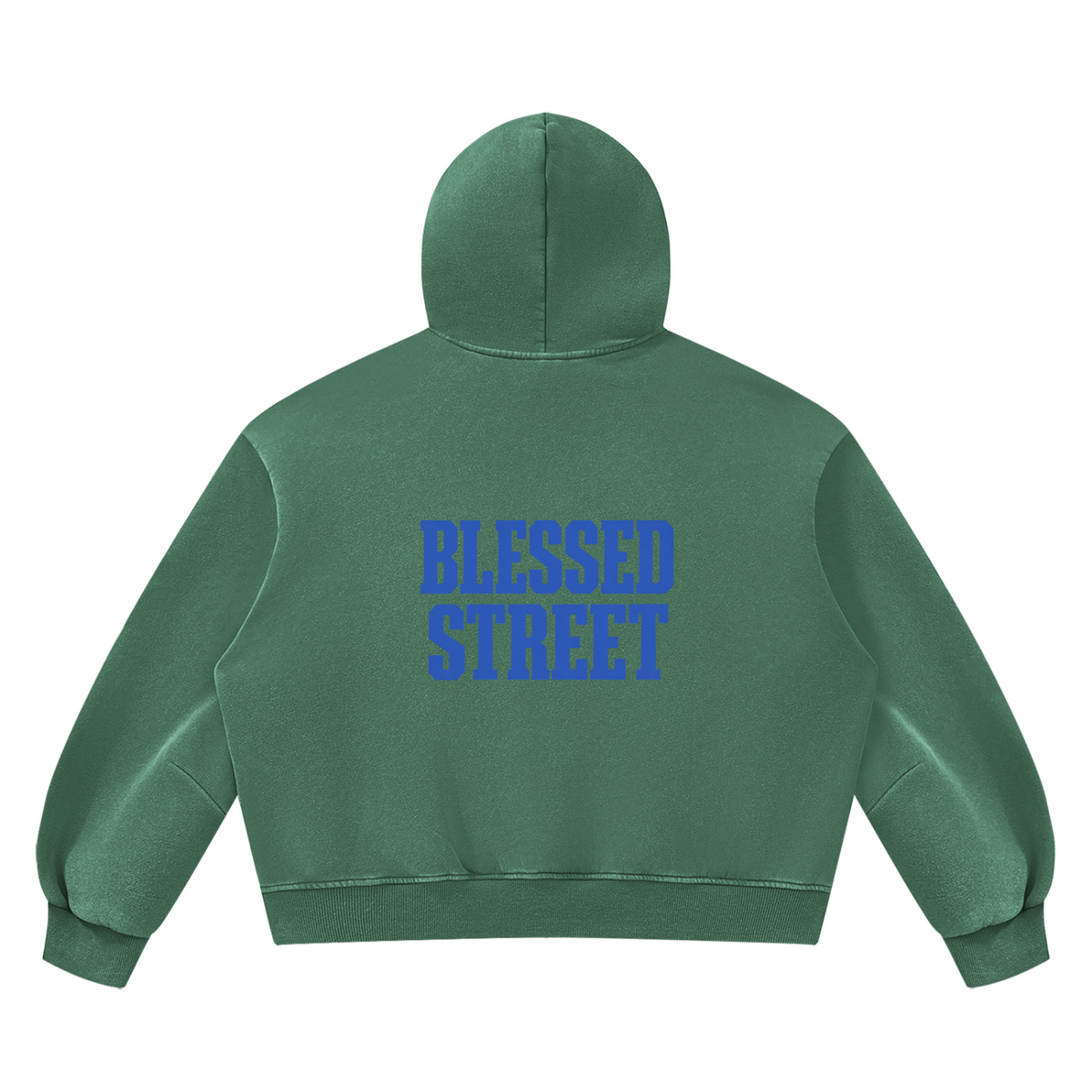 Sweat à capuche boxy délavé en molleton — 390 GSM