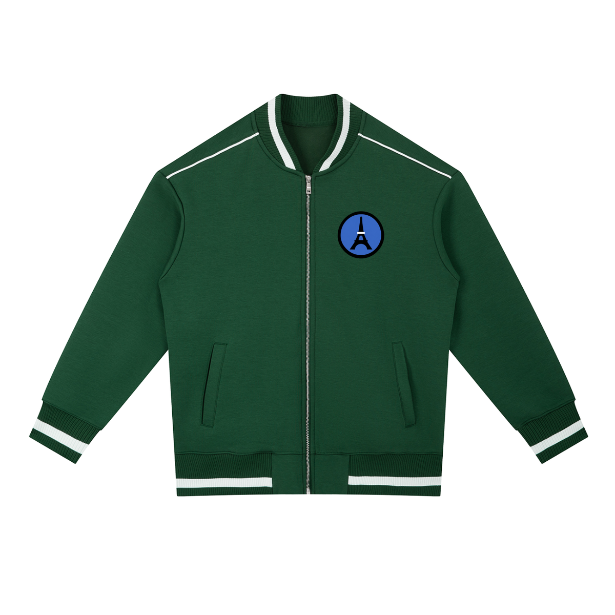 Blouson bomber zippé à passepoils contrastés — 400 GSM