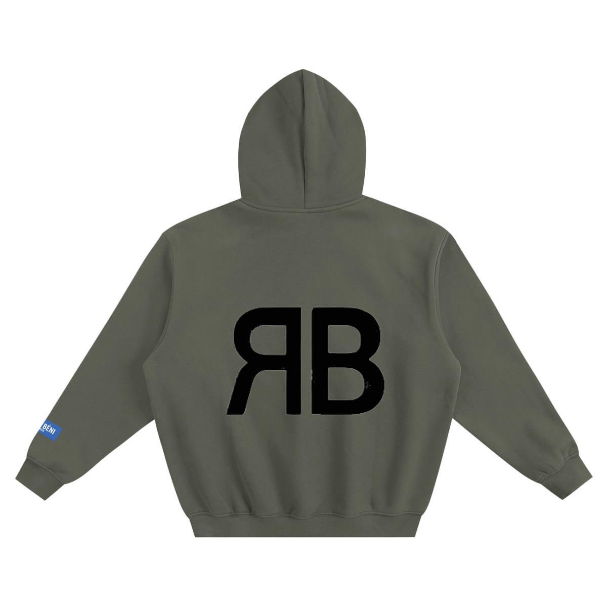 Sweat à capuche ample Monogramme RB Noir — 350 GSM