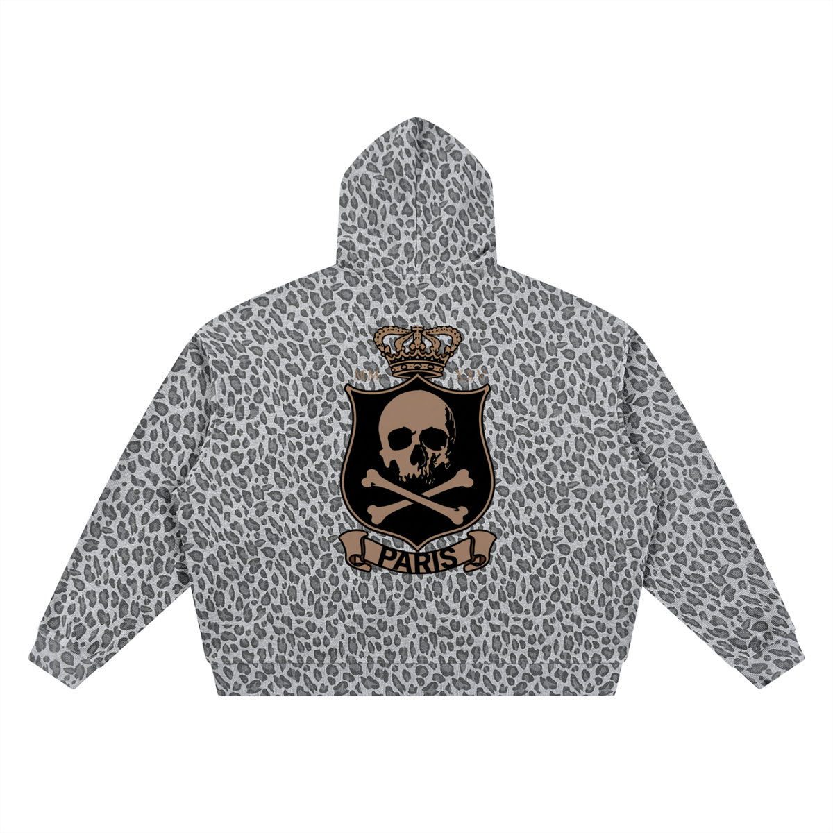 Sweat zippé gaufré Léopard Blason Paris — 320 GSM