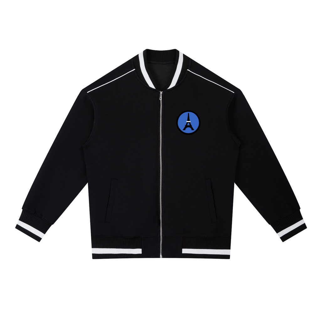 Blouson bomber zippé à passepoils contrastés — 400 GSM