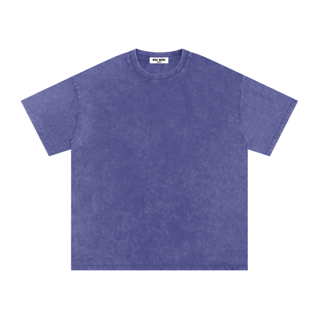 T-shirt ample délavé Signature Cobalt — 250 GSM