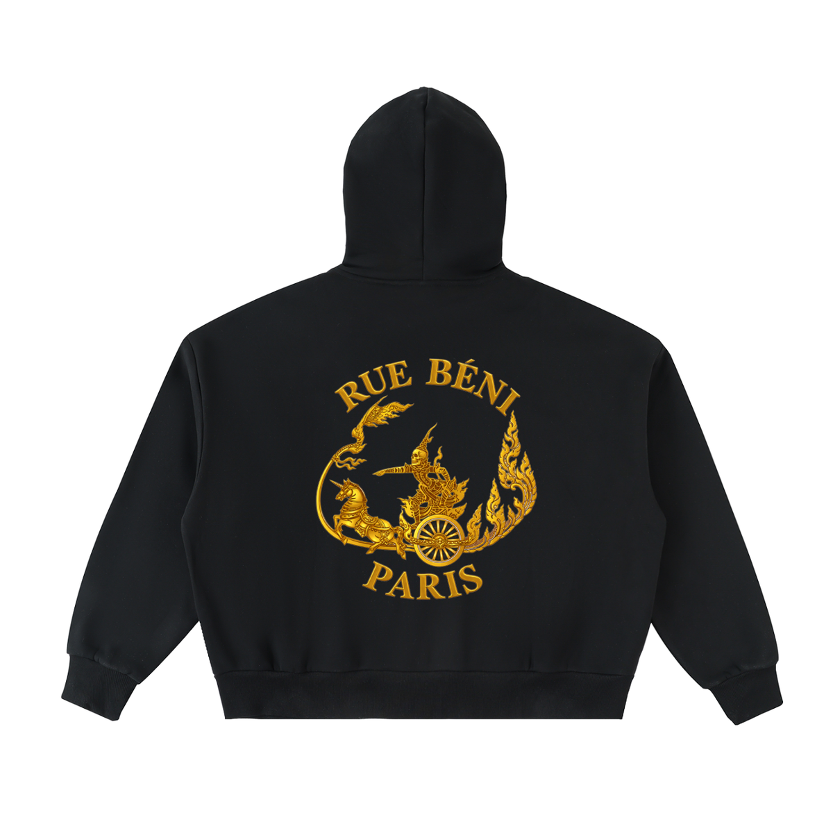 Fleeced Full-Zip Boxy Hoodie