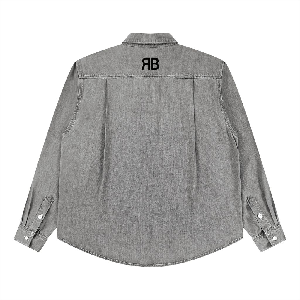 Chemise en denim délavé Signature RB — 320 GSM