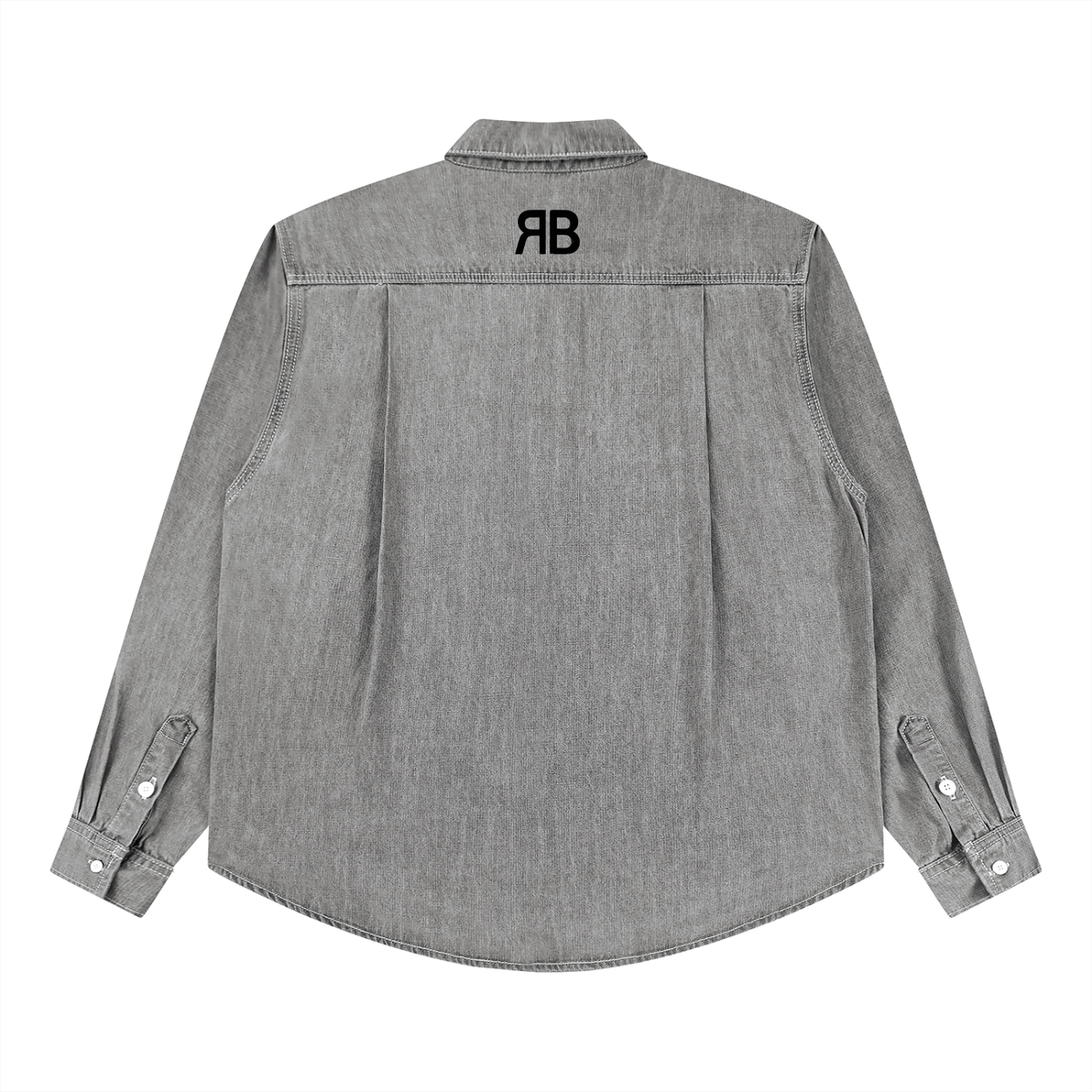 Chemise en denim délavé Signature RB — 320 GSM
