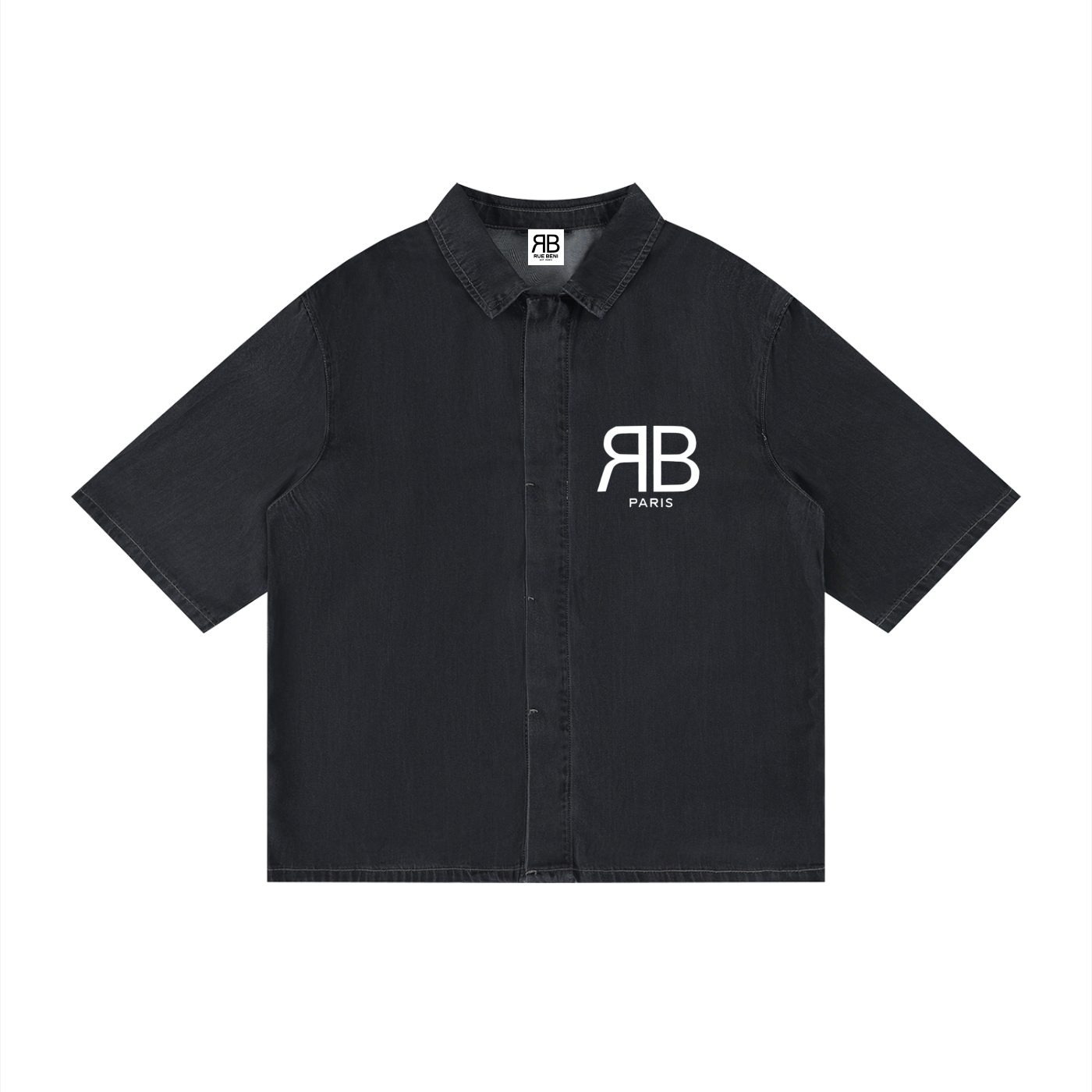 Chemise Lyocell RUE BÉNI — Noir / Vintage Wash