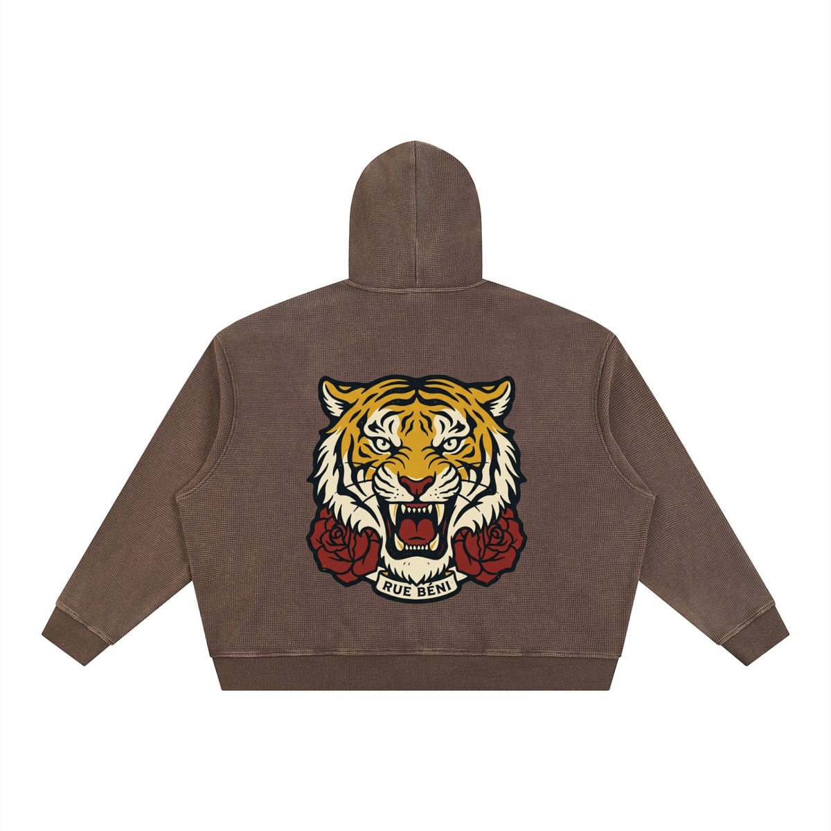 Sweat zippé gaufré Tigre — 380 GSM