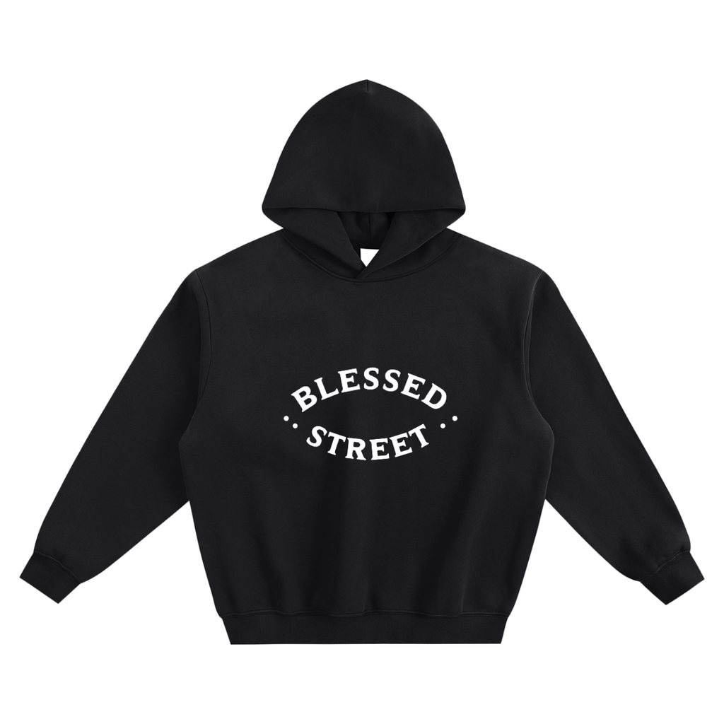 Hoodie Blason Blessed Street — Noir