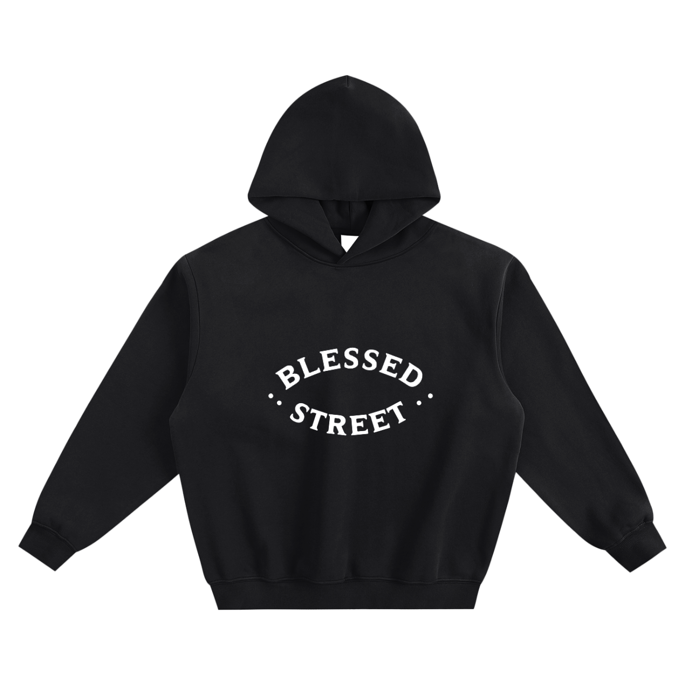 Hoodie Blason Blessed Street — Noir