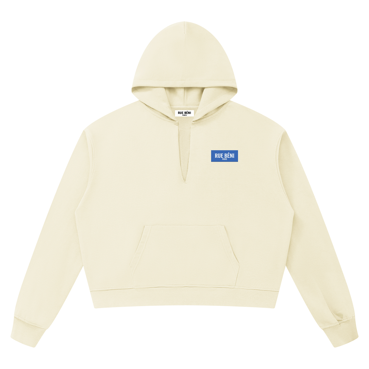Sweat à capuche à bords francs Monogramme Cobalt — 360 GSM
