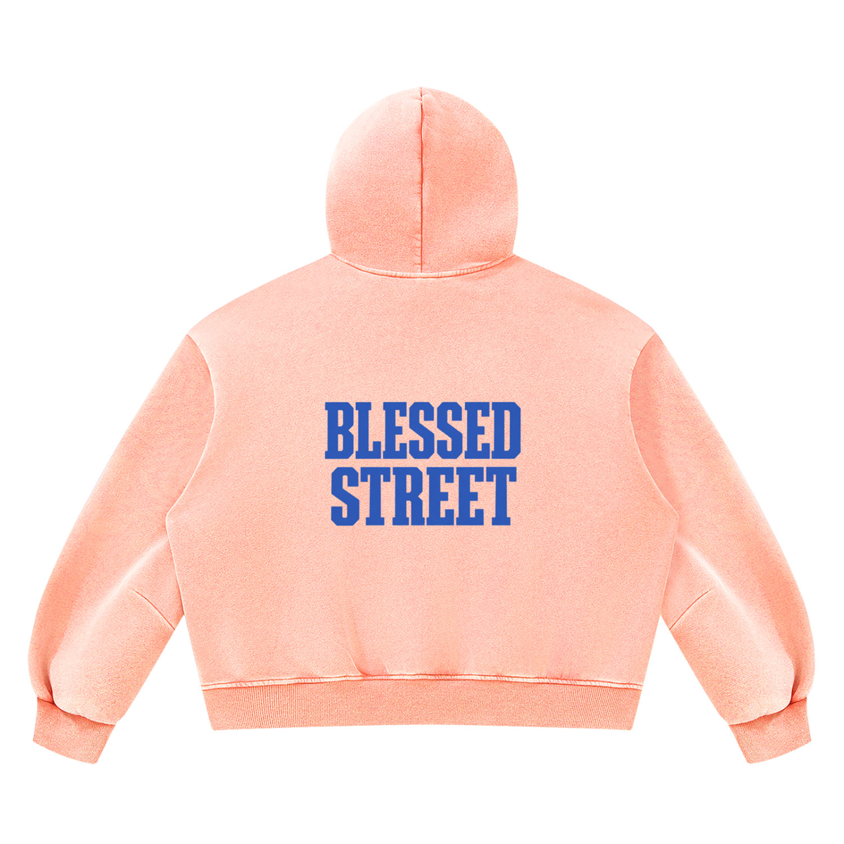 Sweat à capuche boxy délavé en molleton — 390 GSM