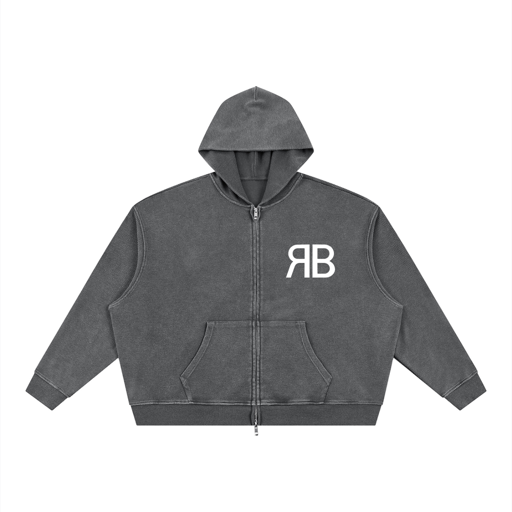 Sweat zippé gaufré Tigre — 380 GSM