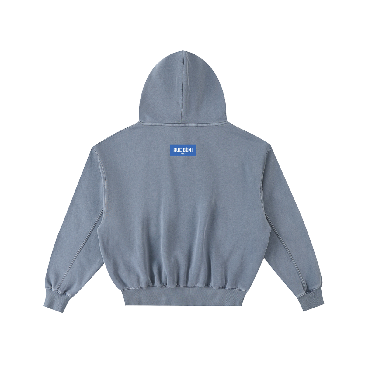 Sweat à capuche ample délavé et effiloché — 350 GSM