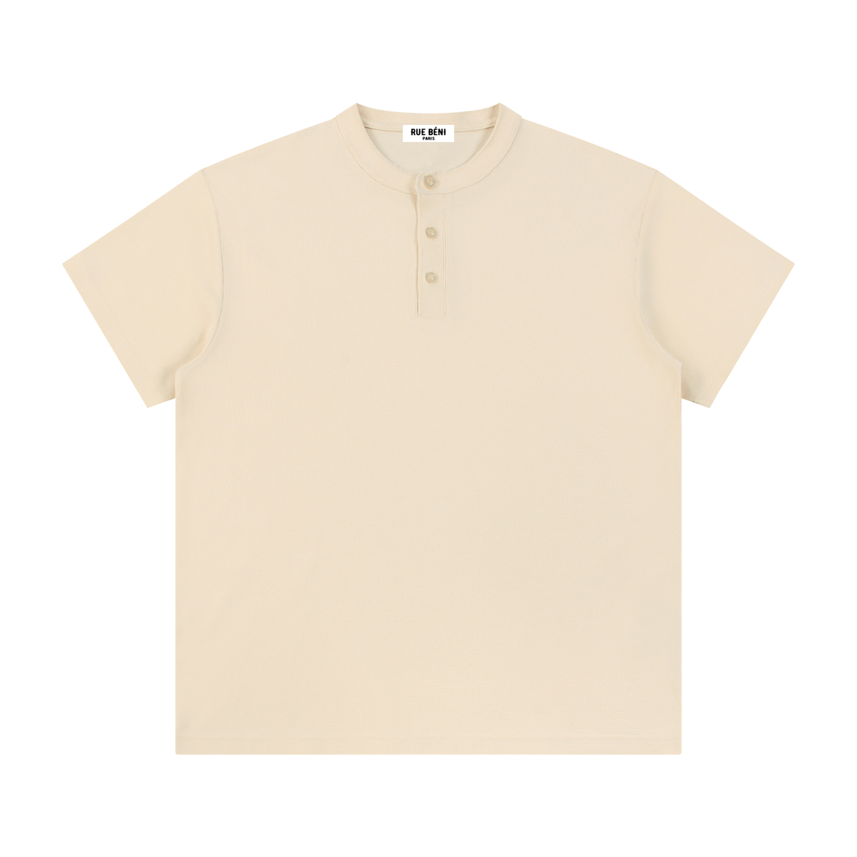 T-shirt ample à col tunisien — 280 GSM