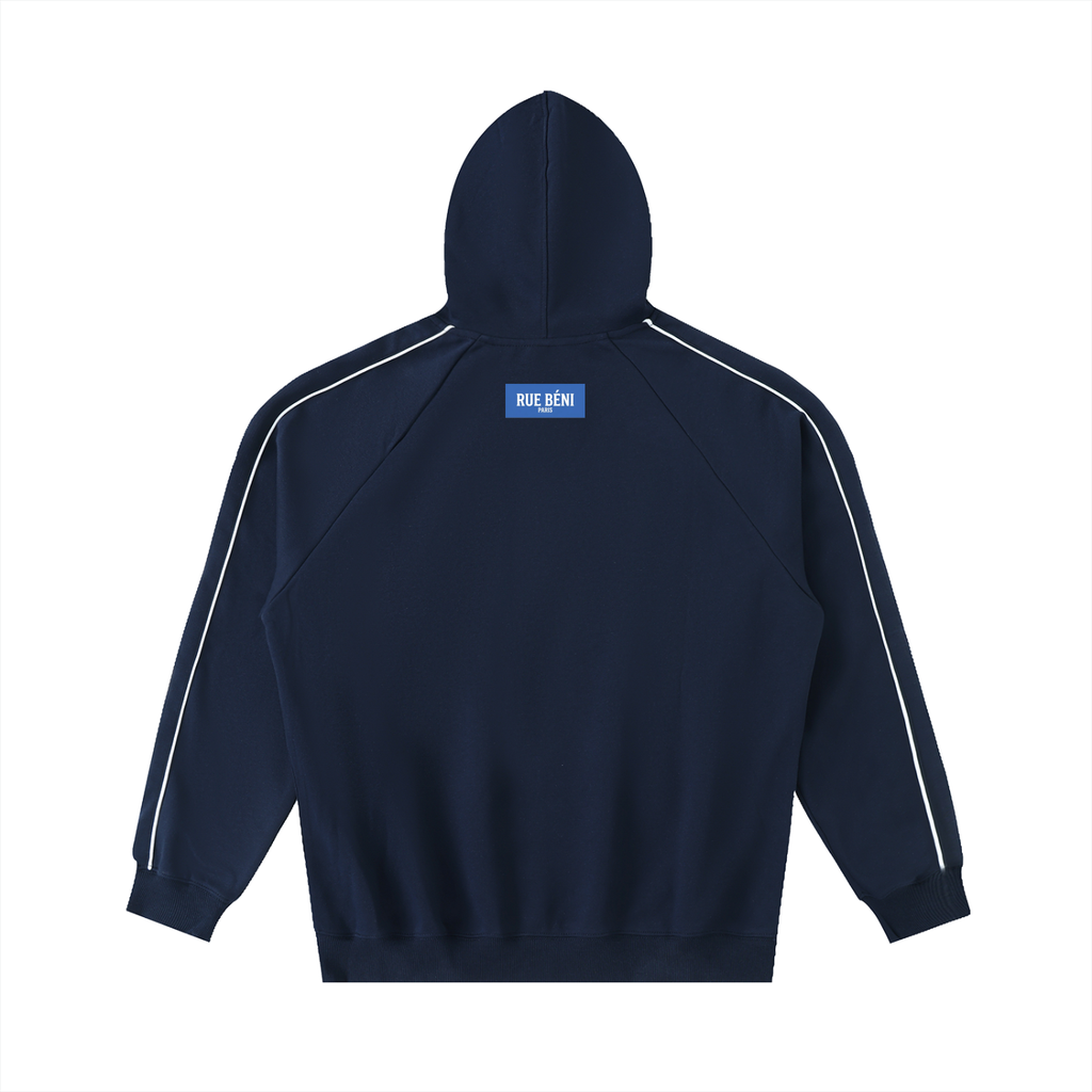 Sweat à capuche raglan à passepoils contrastés — 380 GSM