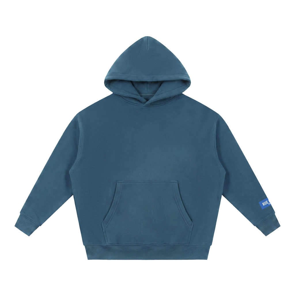 Sweat à capuche ample Signature Cobalt — 345 GSM