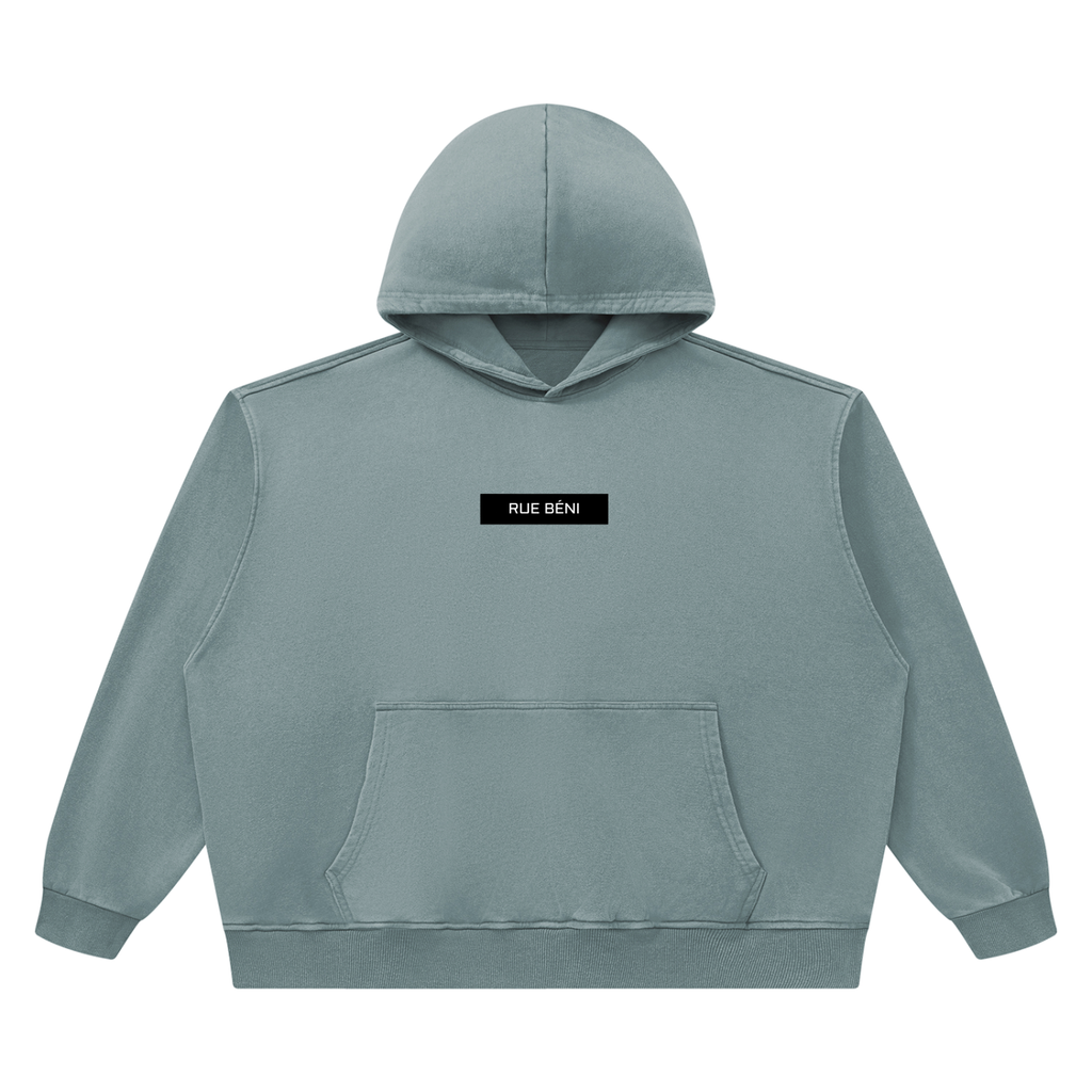 Sweat à capuche boxy en coton délavé — 420 GSM