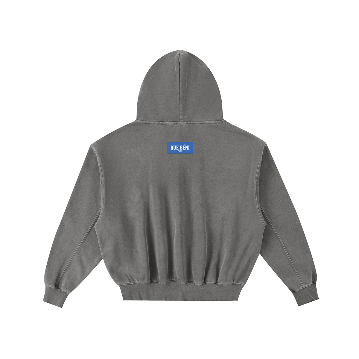Sweat à capuche ample délavé et effiloché — 350 GSM