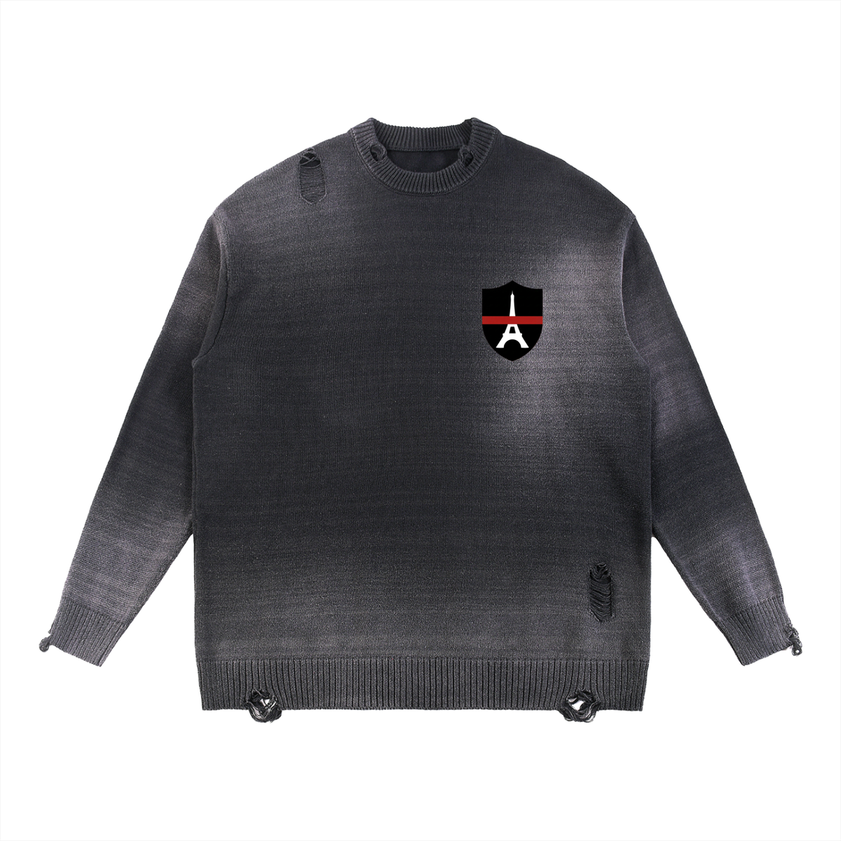 Pull ample délavé à effet usé — 425 GSM