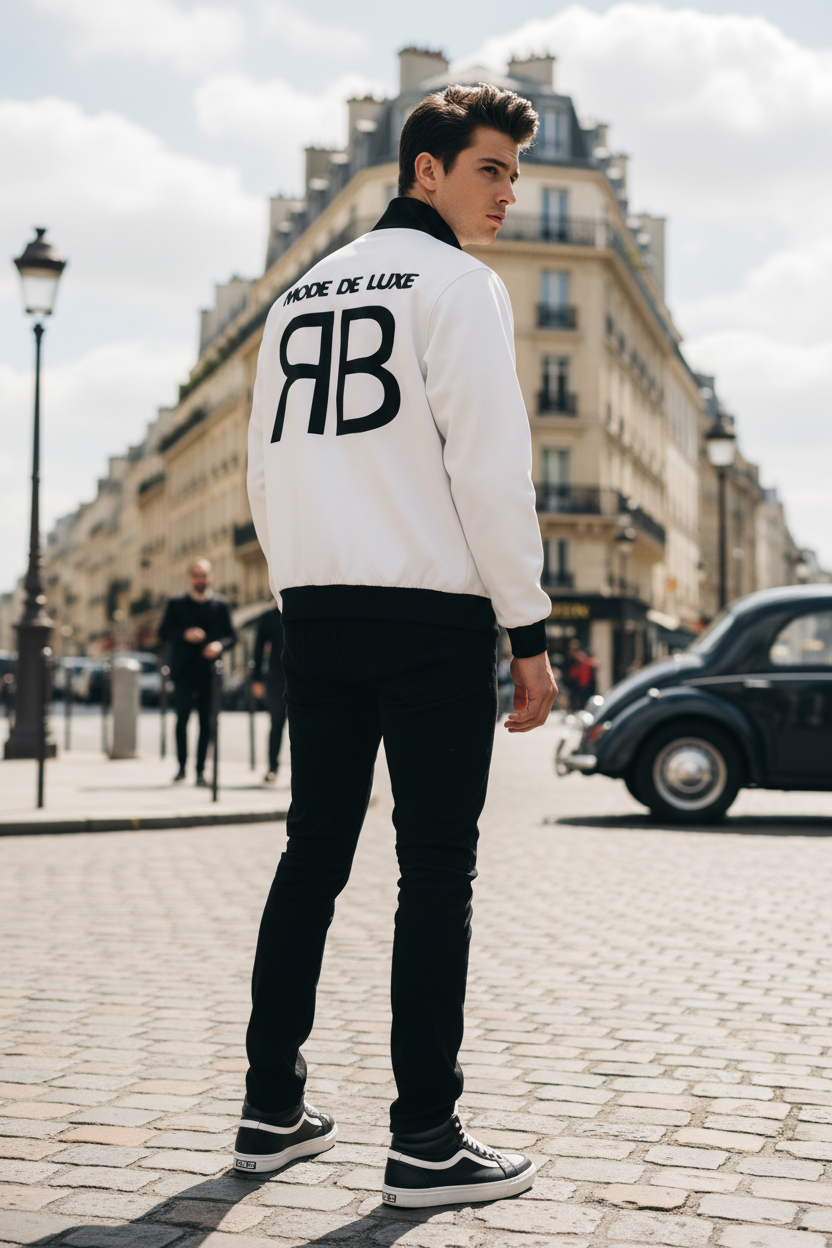 RB Track Jacket Back on Model