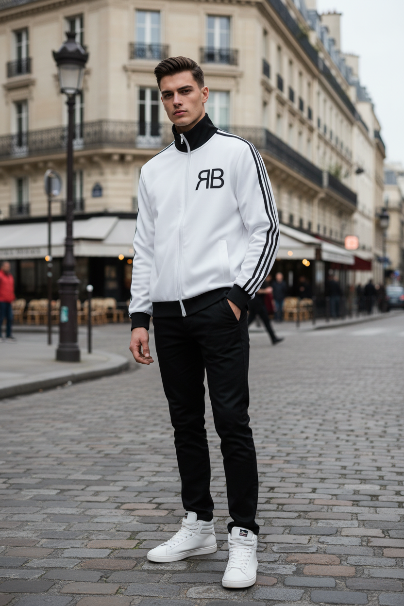 RB Track Jacket Front on Model